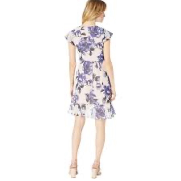 Adrianna Papell Geranium Floral Faux Wrap Mini Dress - Picture 2 of 15